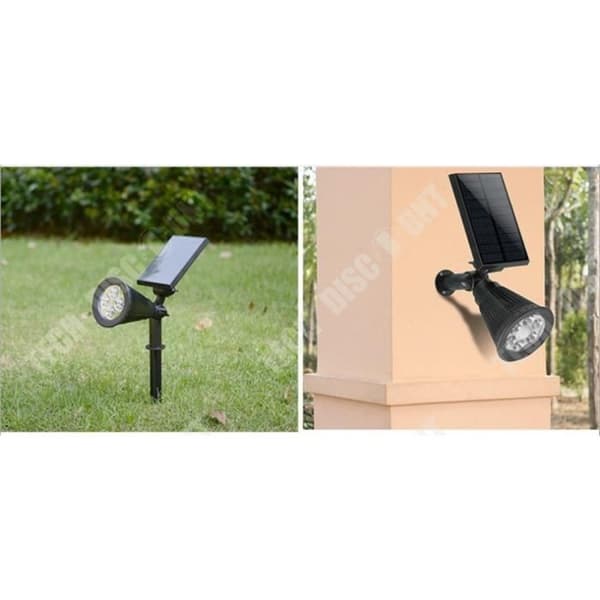 TD® Solar Trädgårdslampa Utomhusbelysning IP65 250LM 90° strålkastare LED Spotlampa för trädgård uteplats Bakgård Vit