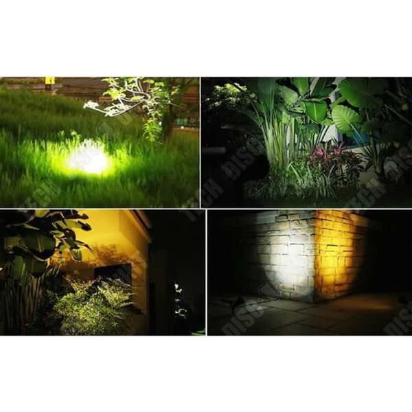 TD® Solar Trädgårdslampa Utomhusbelysning IP65 250LM 90° strålkastare LED Spotlampa för trädgård uteplats Bakgård Vit