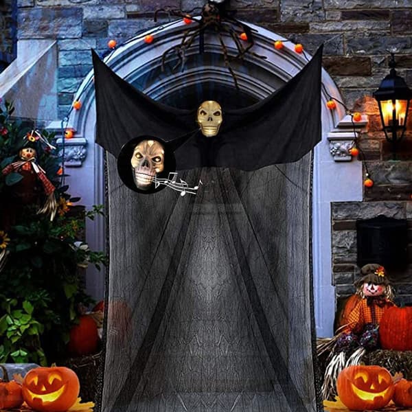 TD® Halloween Dekoration Skeleton Hanging - Black Ghost Hanging Gaze Veil - Spökhus bar ornament