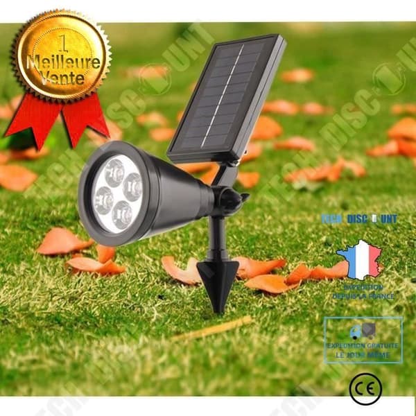 TD®-paket med 3 vattentäta solljus 4 LED trådlösa solenergidrivna utomhussolljus för trädgård, trädgård, terrass