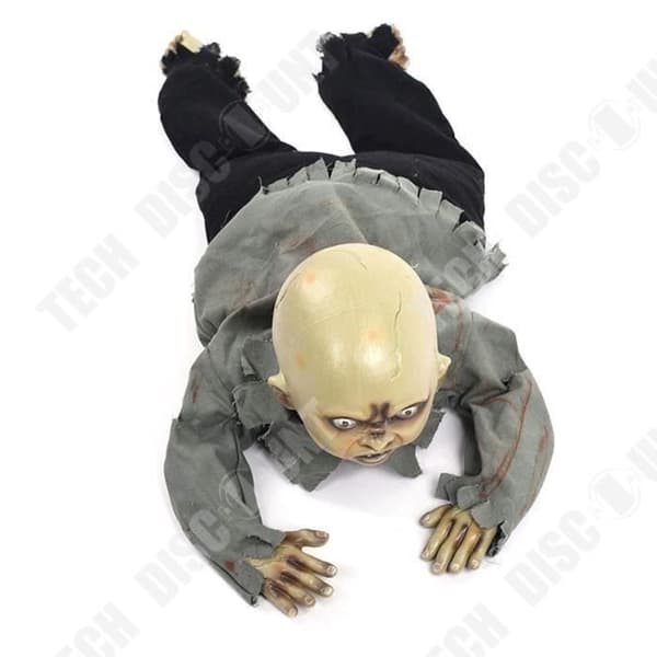 TD® Creepy Animated Baby Zombie - Röda ögon - Temafestdekorationer - Halloween, skräckfester