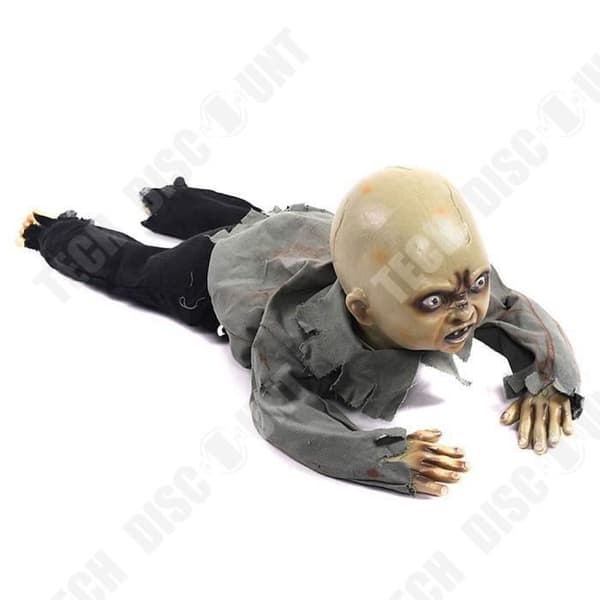 TD® Creepy Animated Baby Zombie - Röda ögon - Temafestdekorationer - Halloween, skräckfester