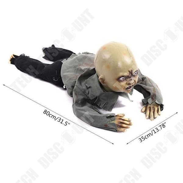TD® Creepy Animated Baby Zombie - Röda ögon - Temafestdekorationer - Halloween, skräckfester