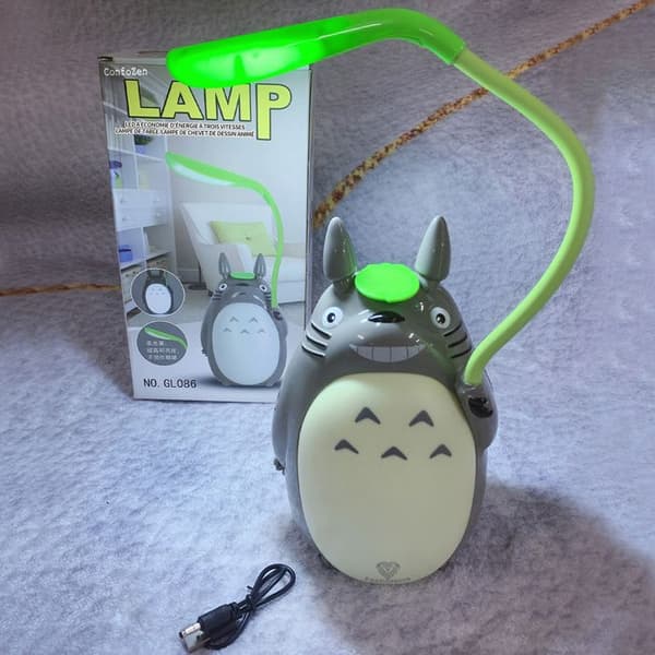 CONFOZEN Tecknad nattlampa Min granne Totoro LED-ögonskydd Lärbordslampa Vikbar flexibel slang