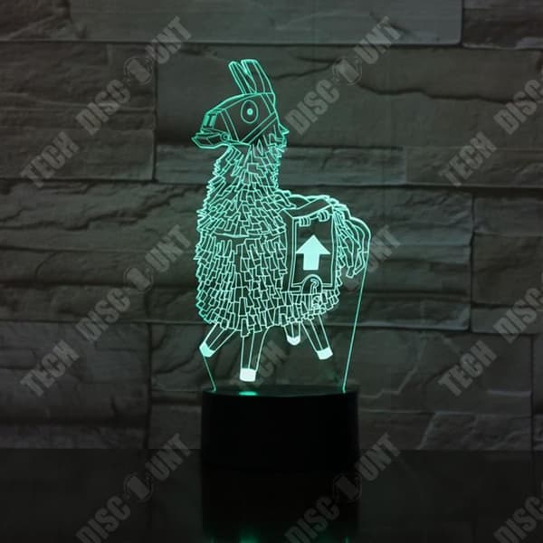 TD® Lama Akryl Färgglad 3D tredimensionell nattlampa USB-gränssnitt LED Visuellt ljus Kreativt Touch Art-ljus