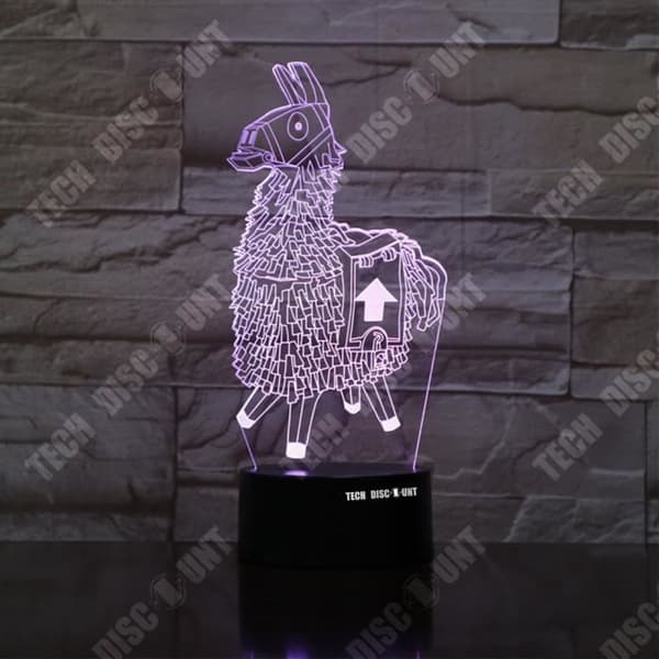 TD® Lama Akryl Färgglad 3D tredimensionell nattlampa USB-gränssnitt LED Visuellt ljus Kreativt Touch Art-ljus