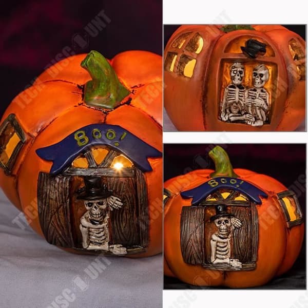 TD® Ljust ornament av Halloweenpumpa 2st Skelettdesign Ljus Passar till Halloween-dekoration