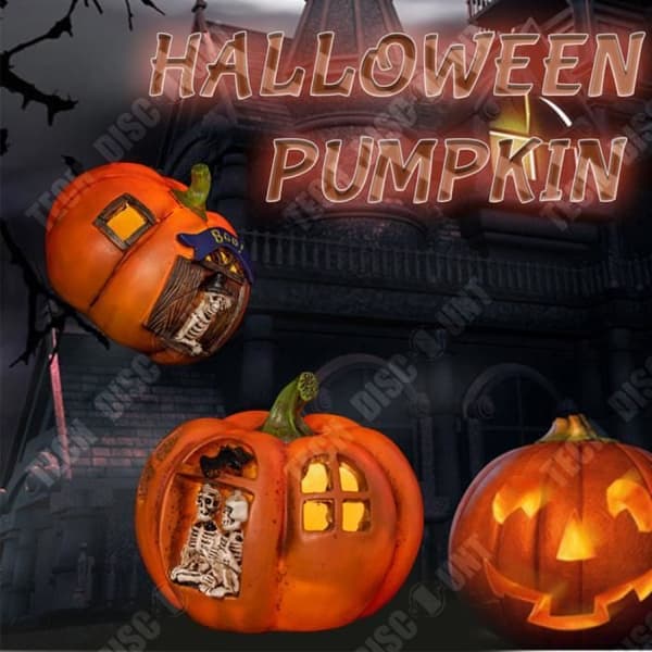 TD® Ljust ornament av Halloweenpumpa 2st Skelettdesign Ljus Passar till Halloween-dekoration
