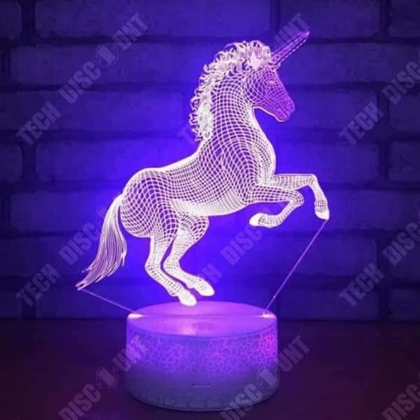 TD® Kreativ ny enhörning 3d nattlampa nyhet present elektronisk led sänglampa usb färgglad atmosfär ljus nattlampor