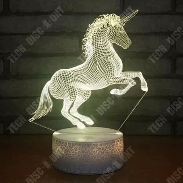 TD® Kreativ ny enhörning 3d nattlampa nyhet present elektronisk led sänglampa usb färgglad atmosfär ljus nattlampor