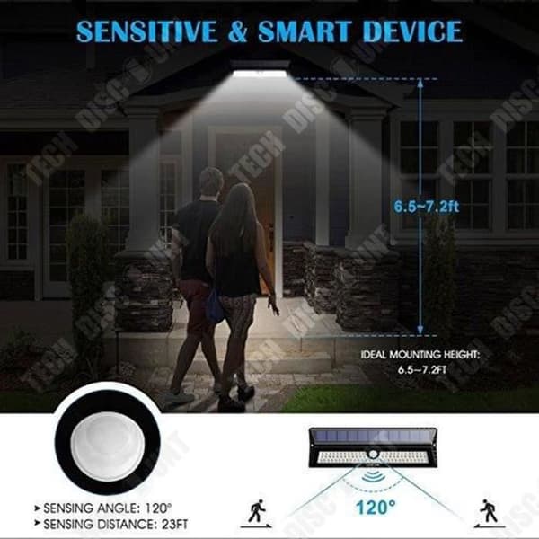TD® 55LED Kraftfull utomhussolljus Trådlös utomhussollampa IP65 vattentät rörelsesensor