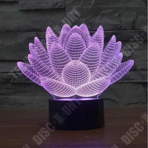 TD® Touch Charging Lotus 3D Färgglatt ljus Nattljus Visuellt Stereoskopiskt 3D LED Illusionsljus Hållbar Låg förbrukning