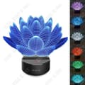 Miniatyrbild 1 av 4: TD® Touch Charging Lotus 3D Färgglatt ljus Nattljus Visuellt Stereoskopiskt 3D LED Illusionsljus Hållbar Låg förbrukning