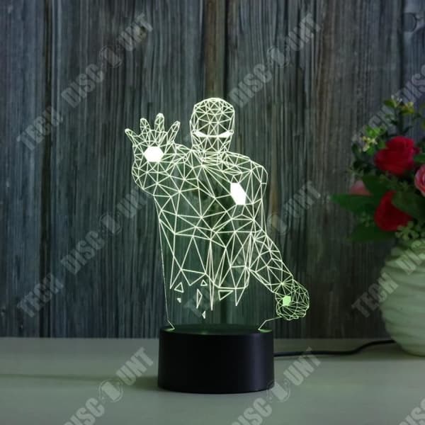 TD® Halvlängd Iron Man 3D nattlampa fjärrkontroll sjufärgad atmosfär present nattlampa fjärrkontroll modell
