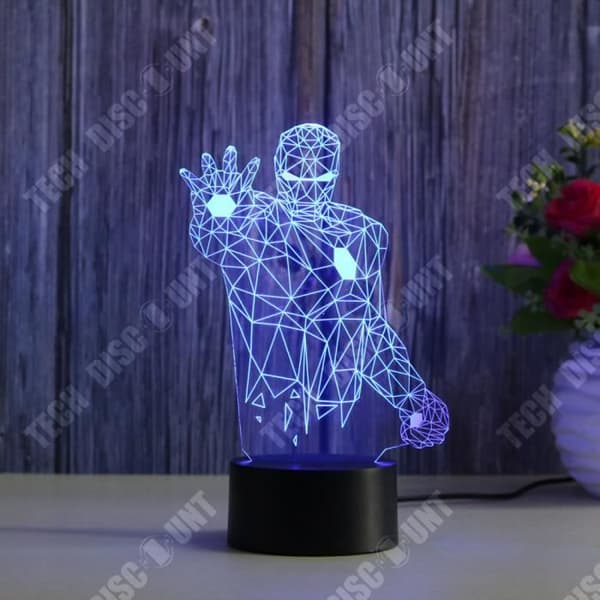 TD® Halvlängd Iron Man 3D nattlampa fjärrkontroll sjufärgad atmosfär present nattlampa fjärrkontroll modell