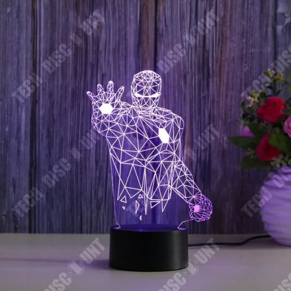TD® Halvlängd Iron Man 3D nattlampa fjärrkontroll sjufärgad atmosfär present nattlampa fjärrkontroll modell