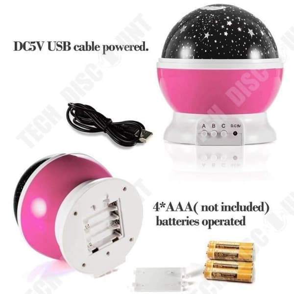 TD® LED Roterande Dröm Stjärnhimmel Lampa USB Stjärnhimmel Projektor Lampa Sovrum 3D Nattljus Stjärnhimmel Projektor