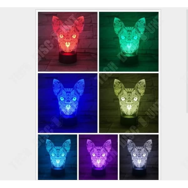 TD® 3D-lampa Optical Illusion Led Nattljus 3D-lampa 7 Färg LED Nattlampor För Barn Touch Led Led-bord U WX58708