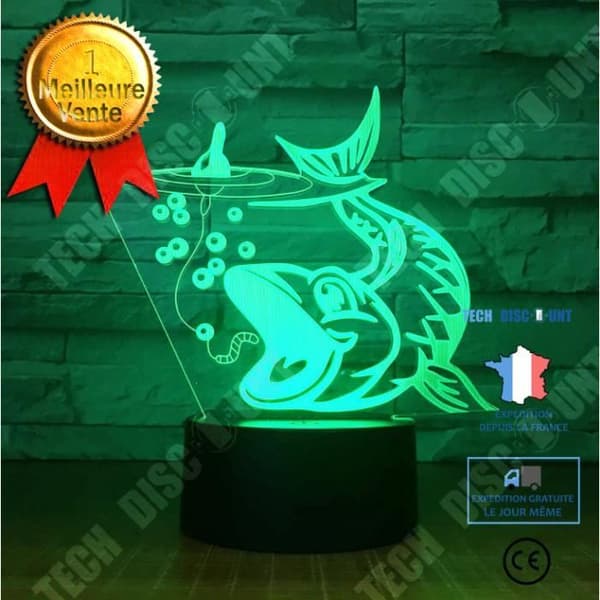 TD® Dekorativ USB Fish 7 färger Fjärrkontroll Optisk illusion 3D Night Light Visualization Bordsbordslampor 3D Glow LED L JZ10893