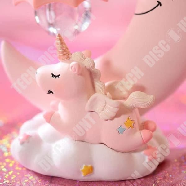 TD® LED Night Light Resin Unicorn Moon - Cartoon Baby - Barnsänglampa - Nattlampa för babyrum