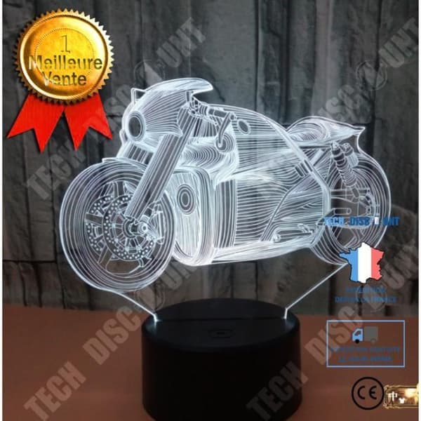 TD® Dekorativ USB Autocykel 7 färger Fjärrkontroll Optisk illusion Nattljus 3D Visualisering Bordsbordslampor 3D Glow LED
