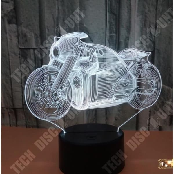 TD® Dekorativ USB Autocykel 7 färger Fjärrkontroll Optisk illusion Nattljus 3D Visualisering Bordsbordslampor 3D Glow LED