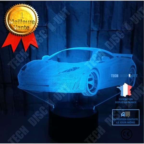 TD® 3D Illusion Night Light 7 färger Touch LED-ljus