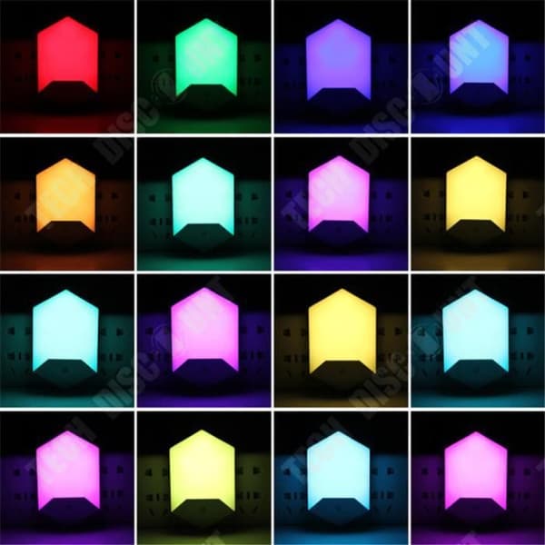 TD® 2-pack LED Nattlampa Barn Plug-and-Play Baby Nattlampa med fjärrkontroll 16 justerbara färger RGB Dimbar Ljusstyrka