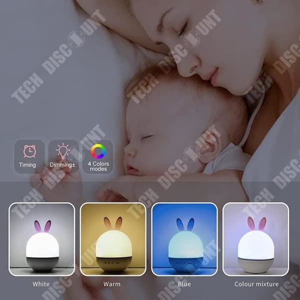 TD® Romantisk kanin Stjärnhimmel LED Drömmande nattljus Gypsophila Roterande projektor Laddning Sovrum Bedside Atmospher Light