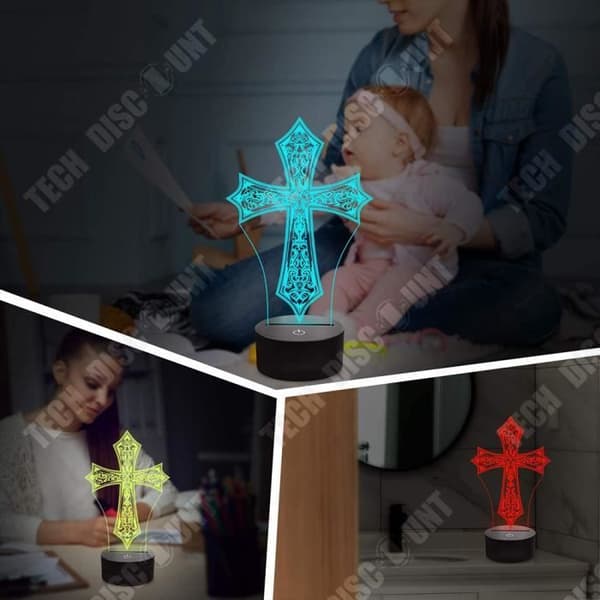 TD® Skrivbordslampa 3D Flera justerbara färger Touch Remote Control Illusionsljus för sovrummet