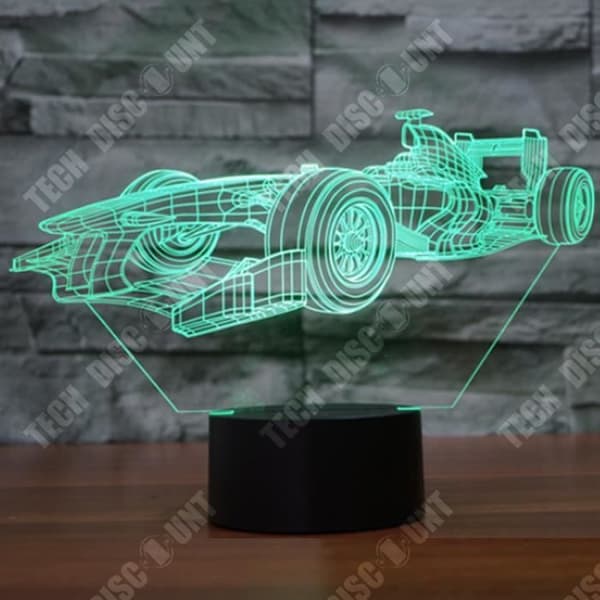 TD® Desktop 3D Night Light Touch Control Justerbar sju färger Automotive Look Illusion Light
