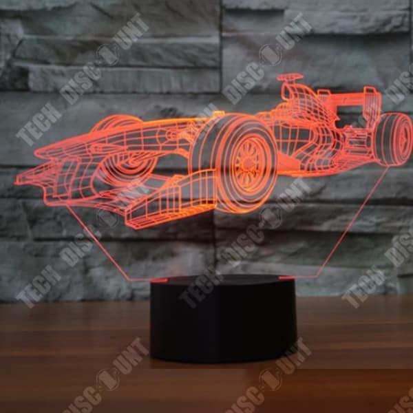 TD® Desktop 3D Night Light Touch Control Justerbar sju färger Automotive Look Illusion Light