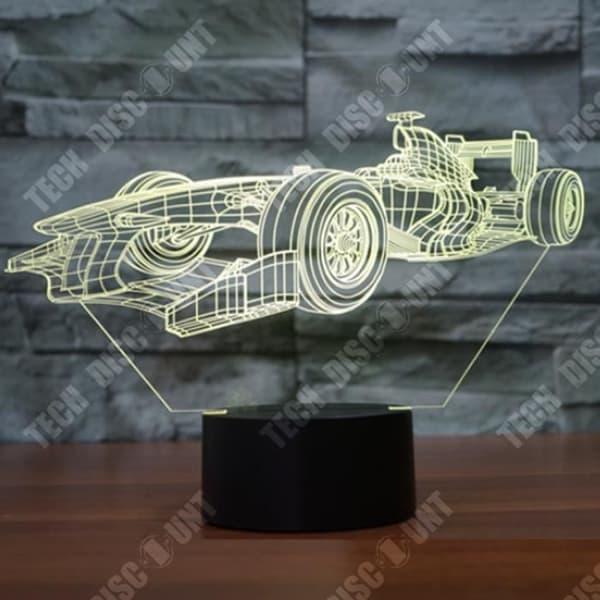 TD® Desktop 3D Night Light Touch Control Justerbar sju färger Automotive Look Illusion Light