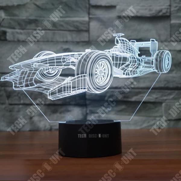 TD® Desktop 3D Night Light Touch Control Justerbar sju färger Automotive Look Illusion Light