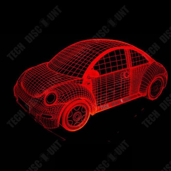 TD® 3D Night Light Desktop Touch Control Sju färger Justerbar Bil Exteriör Illusion Light