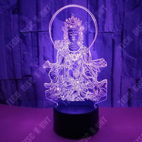 TD® 3D Desktop Night Light Touch Control Sju justerbara färger Buddha Look Illusion Light