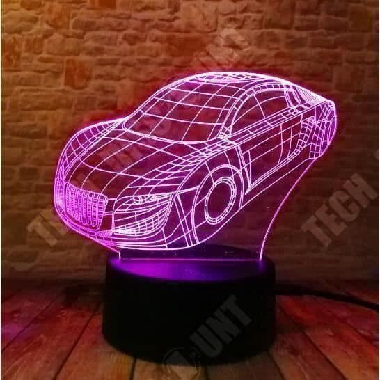 TD® Desktop 3D Night Light Touch Control Justerbar sju färger Automotive Look Illusion Light