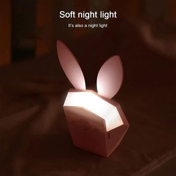 Nordic Girl Style Dekoration Söt barnrum Söt kaninljus USB-laddning LED-nattlampa