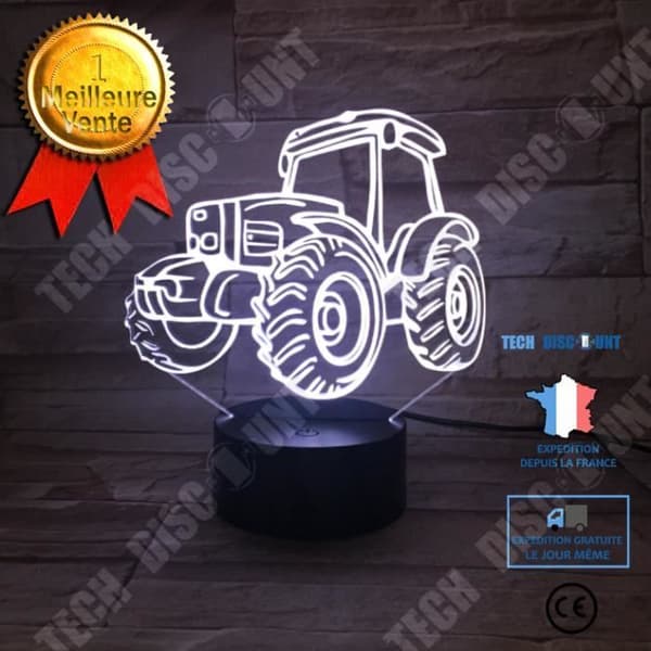 TD® Nattljus 3D Illusion Nattljus 7 färger Touch White LED-ljus