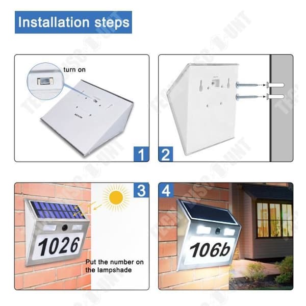 TD® Solar Door Number Light, Lägenhetsnummer Light