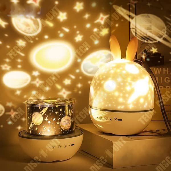 TD® Nattljus Kanin Romantisk stjärnhimmel LED Drömmande projektorlampa Ljus Bärbar Roterande Sovrum Baby Barn vid sängen Födelsedag