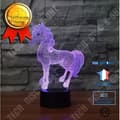 Miniatyrbild 1 av 4: TD® 3D Optisk LED Nattljus Dynamisk Enhörning 3D LED Nattljus med 7 ljusfärger för heminredning