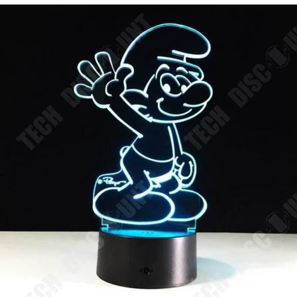 TD® 3d nattlampa kreativ sju-färgs usb-ljus tecknad dröm sovrum sänglampa plug-in sju-färgs ljus led nattlampa