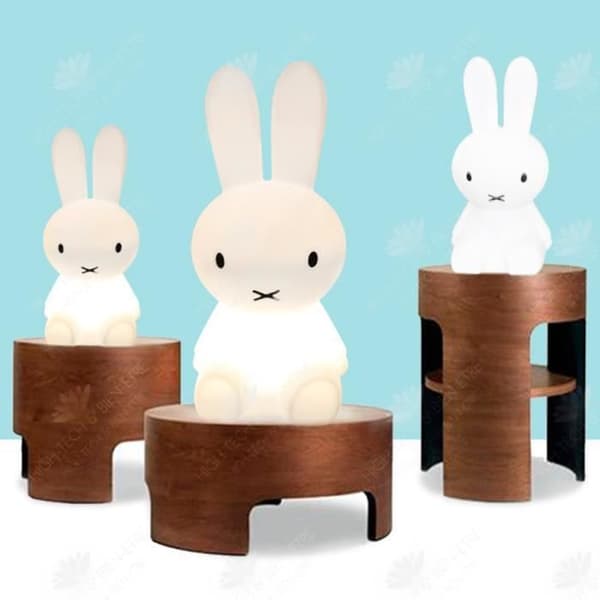 HTBE® Bordslampa uppladdningsbar LED nattlampa nattlampa barnrum kreativ färgglad romantisk kanin ljus