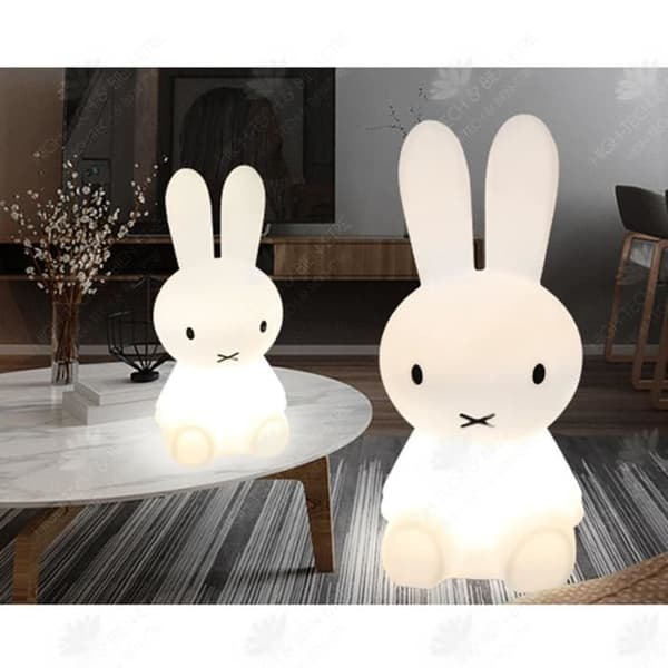 HTBE® Bordslampa uppladdningsbar LED nattlampa nattlampa barnrum kreativ färgglad romantisk kanin ljus
