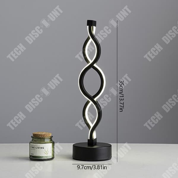 TD Svart LED-bordslampa USB-uppladdningsbar Trådlös nattlampa Tactile-kontroll bordslampa Stämningsbordslampa