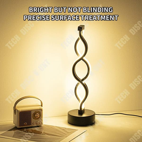 TD Svart LED-bordslampa USB-uppladdningsbar Trådlös nattlampa Tactile-kontroll bordslampa Stämningsbordslampa