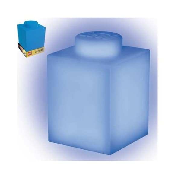 Barn nattlampa bärbar LEGO Block i silikon blå