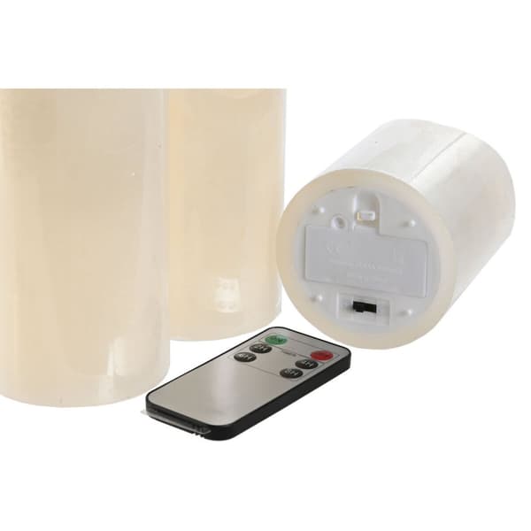 Stearinlys LED Home ESPRIT Beige 25 x 10 x 20 cm