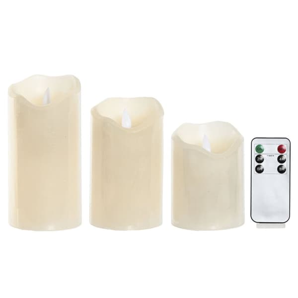 Stearinlys LED Home ESPRIT Beige 25 x 10 x 20 cm